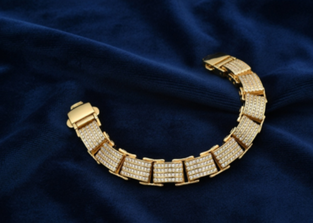 gold plated mens hip hop bracelet