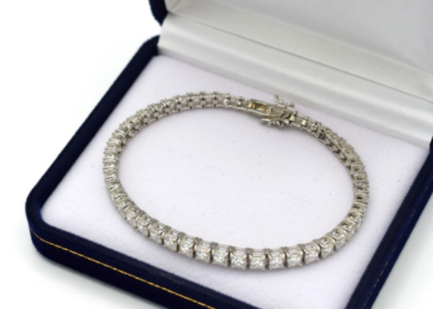 Rhodium Plated CZ Tennis Bracelet