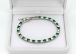 Silver Green Tennis Bracelet Women