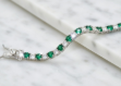 Silver Plated Green CZ Tennis Bracelet