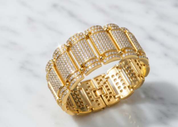 Gold Plated Womens Hip Hop Bracelet