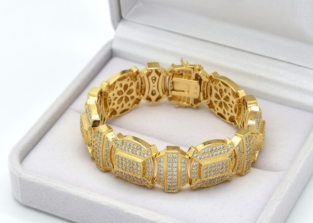 Gold Plated Womens Hip Hop Bracelet