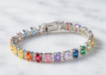 Silver Plated Multicolor Tennis Bracelet