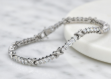 Silver Plated CZ Studded Womens Tennis Bracelet