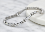 Silver Plated CZ Studded Womens Tennis Bracelet