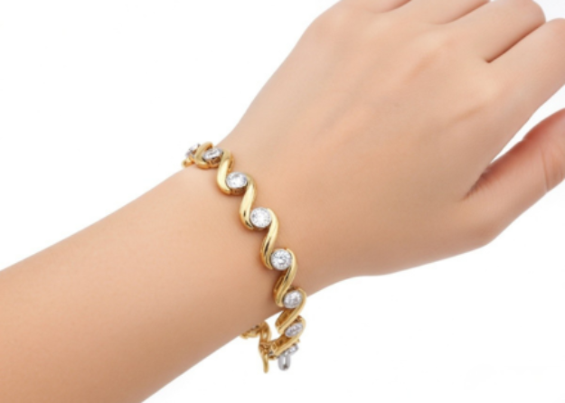 gold plated womens tennis bracelet