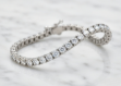 silver plated cz studded womens tennis bracelet
