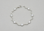 silver plated cz studded tennis bracelet