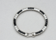 rhodium plated black and white cz tennis bracelet