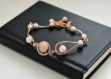 rose gold plated womens pearl bracelet