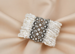 womens pearl bracelet cz rhodium plated