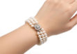 rhodium plated womens pearl bracelet