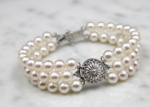 ladies pearl bracelet rhodium