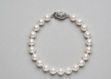 silver plated womens pearl bracelet