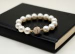 gold plated womens pearl bracelet