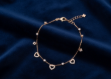 rose gold plated cz heart bracelet