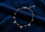 rose gold plated cz heart bracelet