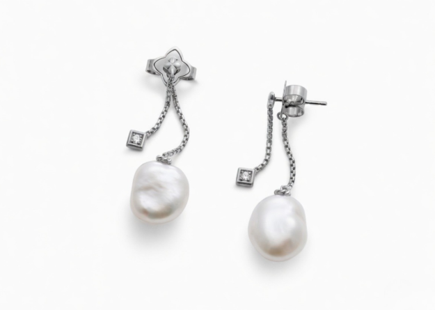 rhodium plated earrings
