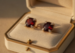 red stone earrings