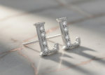 high polish alphabet earrings
