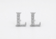 rhodium plated alphabet earrings