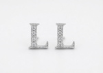 rhodium plated alphabet earrings