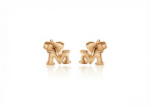 letter earrings gold
