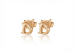 letter earrings gold