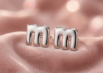 letter earrings rhodium