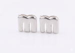 rhodium plated alphabet earrings