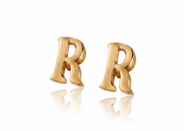 gold plated alphabet earrings