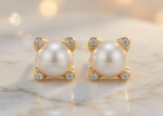 minimalist pearl earrings