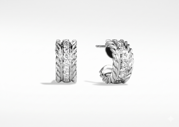 silver plated CZ earrings