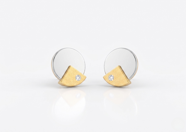 2 tone cz earrings