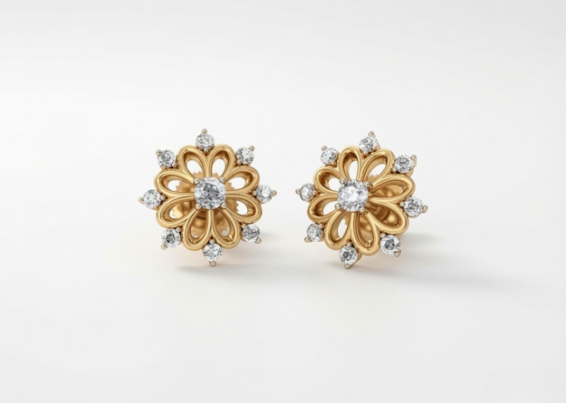 gold plated cz earrings