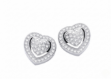 CZ heart stud earrings