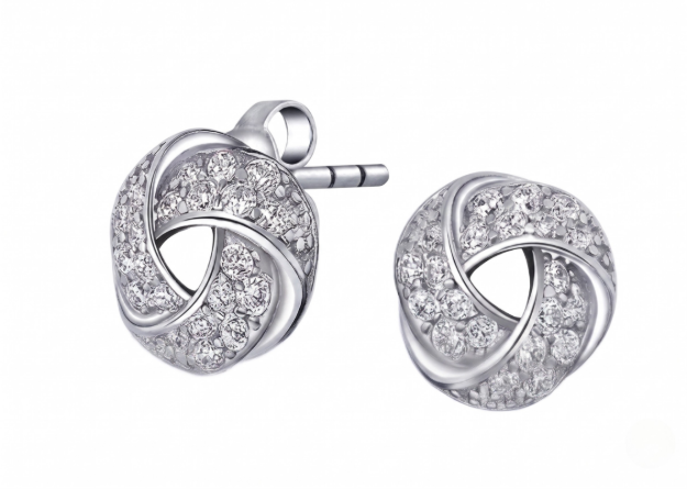 love knot cz earrings