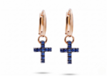 gemstone cross earrings