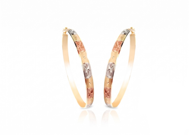 three tone hoop earrings