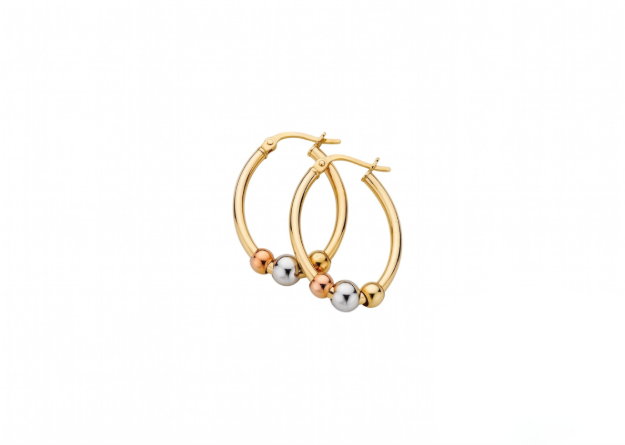 tri tone hoop earrings
