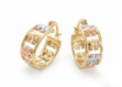 three tone elephant earrings