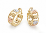 three tone elephant earrings