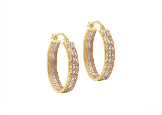 three tone seminario earrings