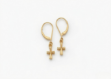 gold plated cross earrings