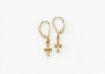 gold plated cross earrings