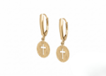 gold plated coin drop earrings