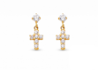 gold plated cross dangle earrings