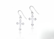 rhodium plated cross earrings